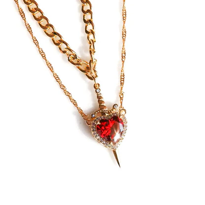 Collar de Parejas "Vínculo Eterno" – Espada y Corazón Complementarios ✨+CAJAREGALO