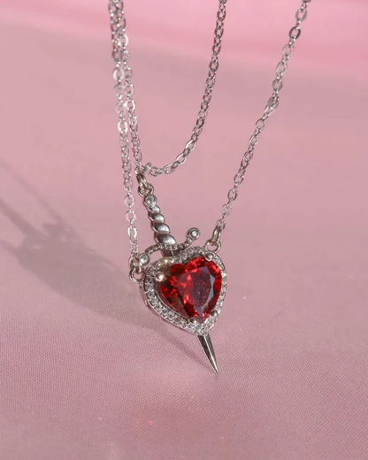 Collar de Parejas "Vínculo Eterno" – Espada y Corazón Complementarios ✨+CAJAREGALO